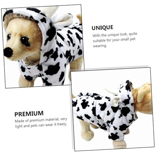 Disfraz de vaca para perro ORFOFE talla XS suave y liviano miniatura 6