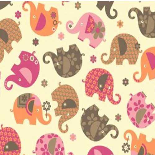Tecido Tricoline 100% Algodão - Elefantes Coloridos - 50x150 cm
