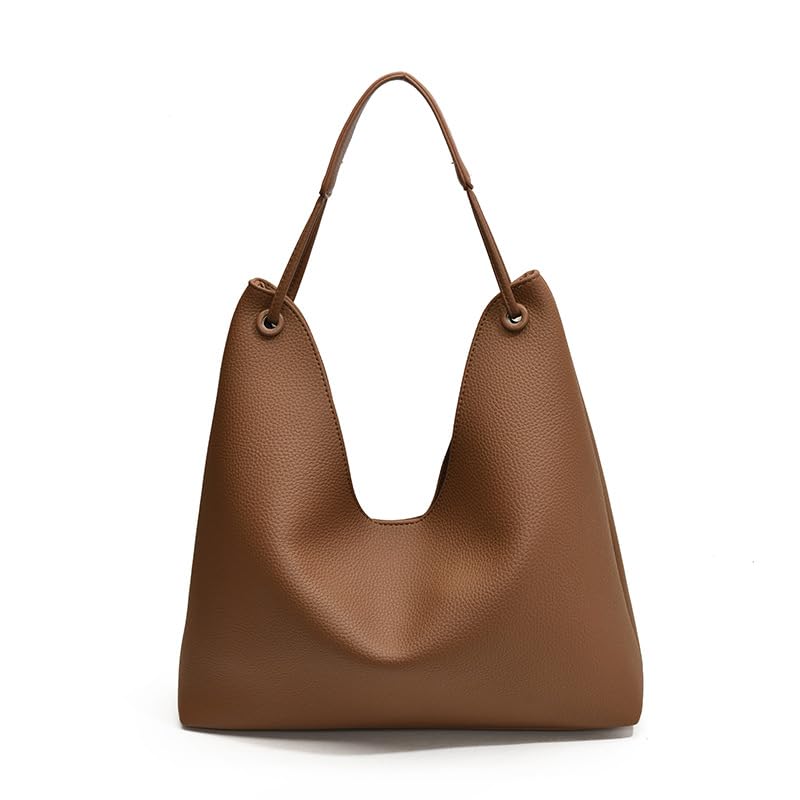 Soft Leather Tote Bag for Women, Simple Shoulder Bag, Casual Underarm Handbag, Lightweight Large-Capacity Daily Purse