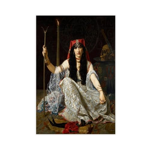 Poster gothique sorcière et impression sur toile de décoration murale moderne en 30 x 45 cm