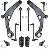 Detroit Axle - 12PC Front Lower Control Arms w/Ball Joints, Sway Bars, Inner and Outer Tie Rods w/Boots for 2009 2010 2011 2012 2013 2014 2015 Dodge Journey