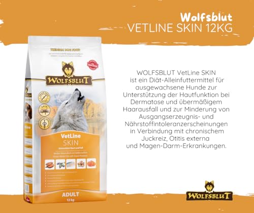 Wolfsblut Vetline Hundefutter - Skin & Coat, 2x12kg - Sparbundel, Sparpaket - inklusive Warnicks Tierfutterservice Hundesnack Goodie