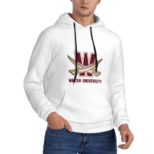 Oicvrct Walsh University Men's Fleece Lined Hoodie - Ultra-Soft Plush Lined Hooded Sweatshirt with Pocket2