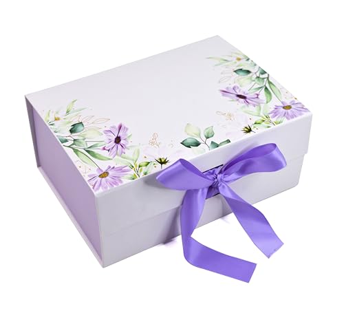 RBS® - Foldable Empty Gift Boxes for Packaging with Satin Ribbon 23 x 16 x 10cm Matte Lamination Holding upto 3Kg Readymade Gift box Multipurpose Cardboard Box for Packing Hamper Box (Lavender) (B0CFFQ74H8) Amazon Price History, Amazon Price Tracker