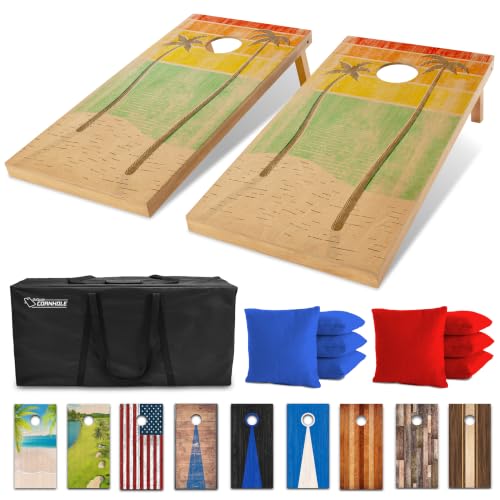 Image of GoSports 4 x 2 ft Regulation Size Wood Cornhole Boards - 10 Vintage Wood Designs (Choose Your Style)