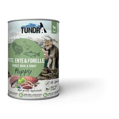 Tundra Hundefutter Puppy mit Pute, Ente & Forelle, Nassfutter 6 x 400 g