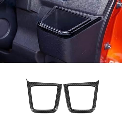Sodukyn ダイハツ 新型 アトレー S700V S710V ハイゼットカーゴに適合カーボン柄フロントドリンクホルダー装飾パーツ両側カップホルダー傷防止耐久性高いカバー
