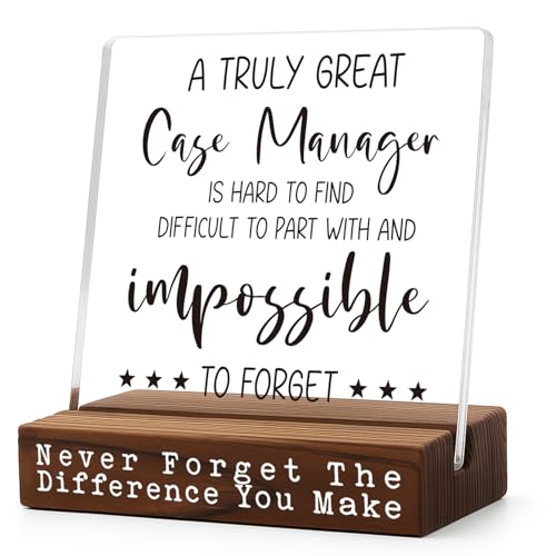Case Manager Appreciation Acrylic Desk Sign Thank You Gift for Social Worker Counselor Nurse Motivational Plaque for Office Desk Decor Retirement Promotion Farewell Keepsake from Team TZ307
