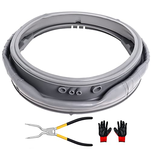 𝙐𝙥𝙜𝙧𝙖𝙙𝙚𝙙 MDS47123619 Door Gasket Compatibile with LG wm3180cw wm3270cw wm3500cw/00 Front-Load Washing Machines, Washer Door Boot Seal with 383EER4001A Washer Spring Expansion Removal Tool