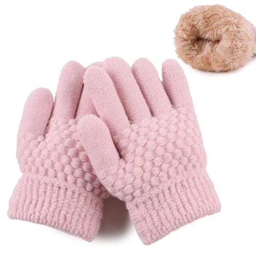 Image of JANGANNSA Cold Weather Kids Gloves Warm Knitted Children Magic Glove With Fleece Lining Winter Gloves For Boys Girls