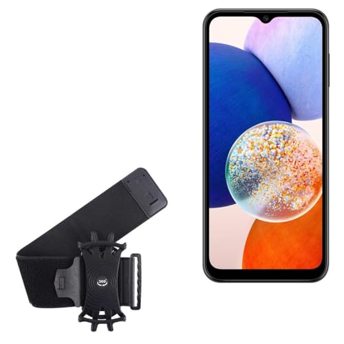 BoxWave Holster Compatible with Samsung Galaxy A14 5G - ActiveStretch Sport Armband, Adjustable Armband for Workout and Running - Jet Black