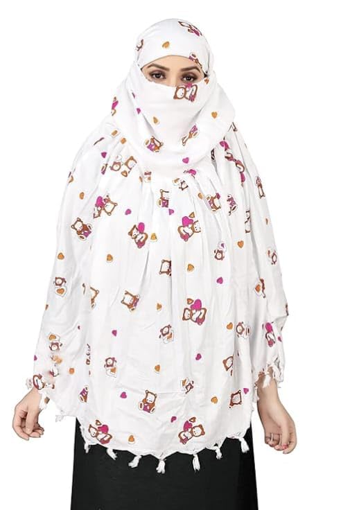 Image of SIXSIGMA Cotton Long Scarf Cum Mask scarves Usable for vehicle Driver | White Printed Design | Universal Size | For Girl & Women | Breathable Sun Protection Light Weight