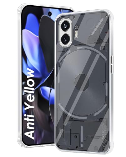 Image of DIZORO Compatible with Nothing Phone 2 Back Cover Case Clear,[ Anti Yellow ][Military Grade Protection] Hard PC Back Cover Transparent