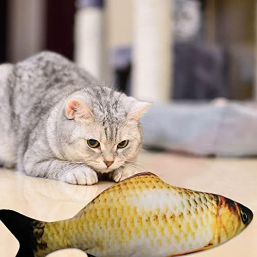 Gato Peixe Brinquedo,gato peixe flexível elétrico com bolsa Catnip - Simulação pelúcia realista Brin
