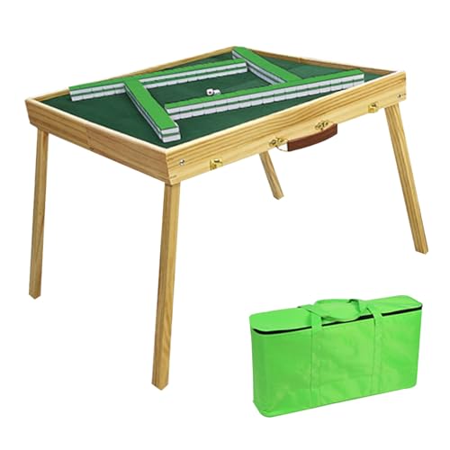 Mesa Plegable de Mahjong con Set de Fichas para 4 Jugadores