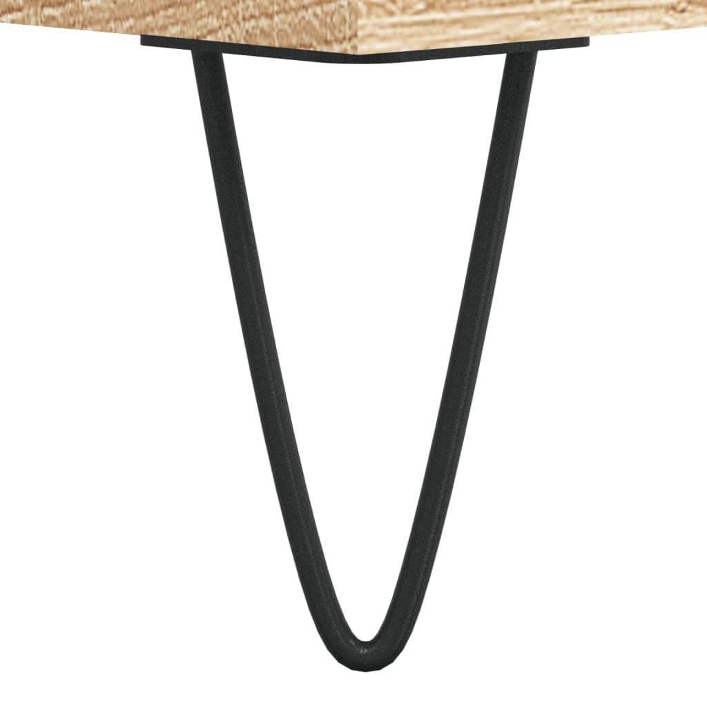 Armadio per dischi in rovere Sonoma, 85 x 38 x 48 cm, scaffale in vinile per dischi in legno, scaffale per dischi in vinile con gambe stabili in ferro, spazioso armadio in vinile LP per