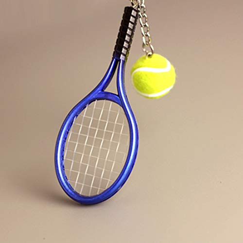 image for CHOORO Tennis Player Gifts 3D Mini Tennis Racket and Tennis Ball Keych