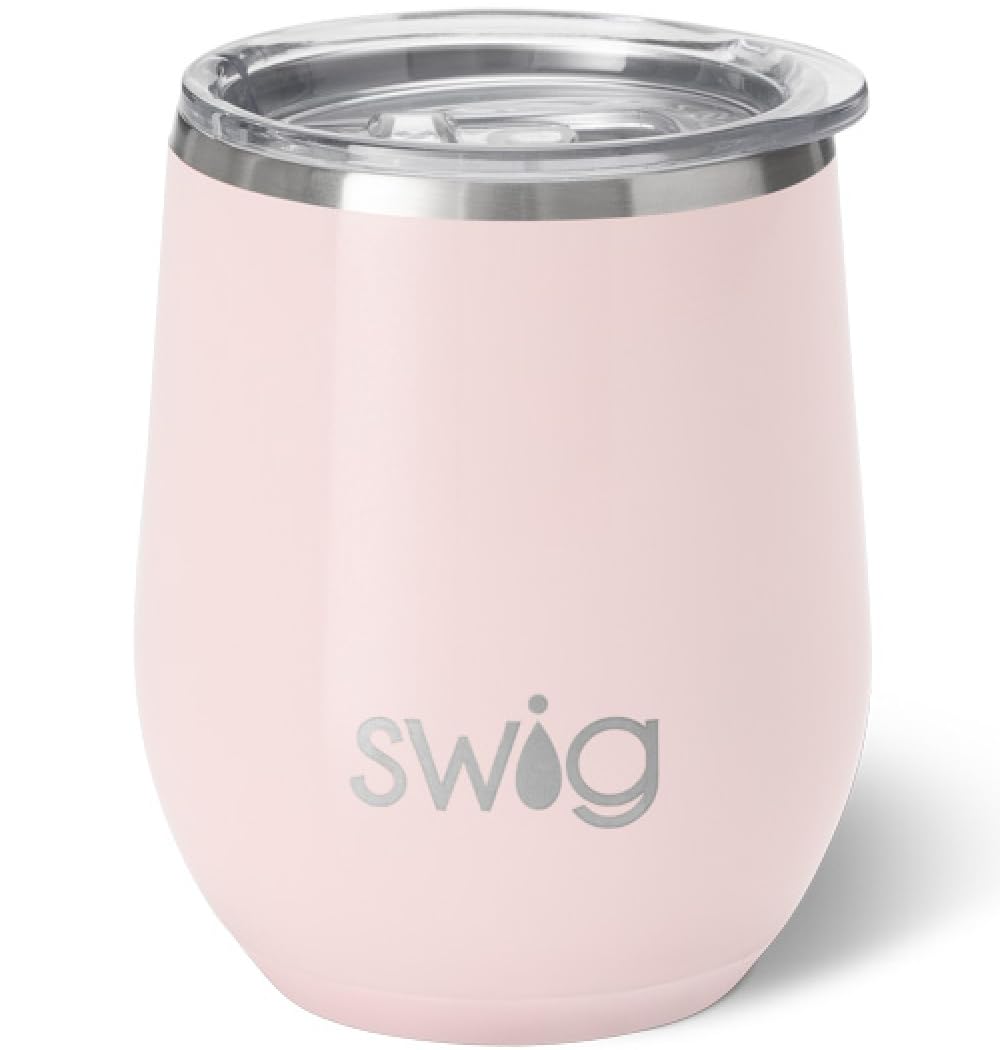 Swig Life Bicchiere Da Vino In Acciaio Inox 340 Ml Con Coperchio, Triplo Isolamento, Mantiene Freddo 9h/Caldo 3h, Lavabile In Lavastoviglie, Shimmer Ballet