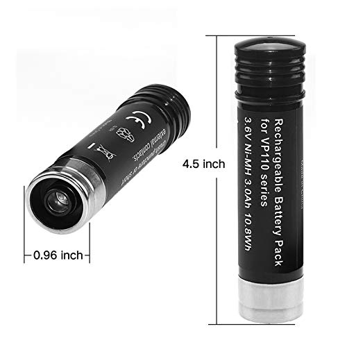 3000Mah Ni-Mh Replacement For Black And Decker 3.6V Battery Compatible With Black And Decker 3.6 Volt Versapak Vp110 Vp100 Vp105 Vp130 Vp730 Vp7240 Power Cordlesss Tools 2 Pack #TOP4