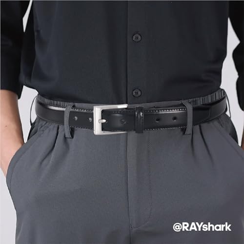 Mens Belts Leather 1 1/8" Single Prong Buckle for Suits,Jeans,Uniforms - Gift for Men3
