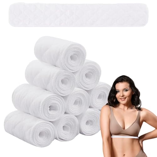 Xbessc 15 Forros de Sujetador de Algodón, Absorbente de Sudor para Debajo de los Senos, Almohadilla Rectangular Debajo Bra 3 Capas, Erupción de Sudor Almohadilla para Mujer 46 x 8 cm
