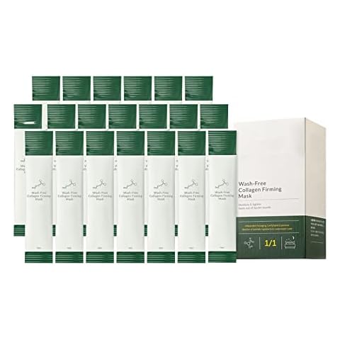 Hocossy 20PCS Korean Collagen Face Mask, Firming Sleeping Mask Skin Care Wash-Free Sleeping Facial Mask, Lifting Firming Anti Aging Moisturizing Mask for Women & Men, Portable Packaging Cover