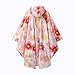 Rian c0de731 Hooded Rain Ponchos for Adult - Rain Coat and Rain Jacket with Waterproof Pocket and Zipper Suitable for Camping, Hiking, Travelling, Dyeing Pink Flower