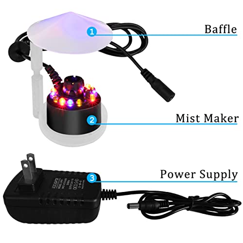 PULACO Mist Maker, Indoor Fountain Mister Foggers, Small Pond Fog