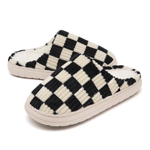 Jaeynow Fuzzy Slippers for Women Indoor,Unisex House Shoes Memory Foam Slippers for Men Winter Warm Plush Bedroom Shoes with Faux Fur Lining Comfy Trendy Gift Slippers