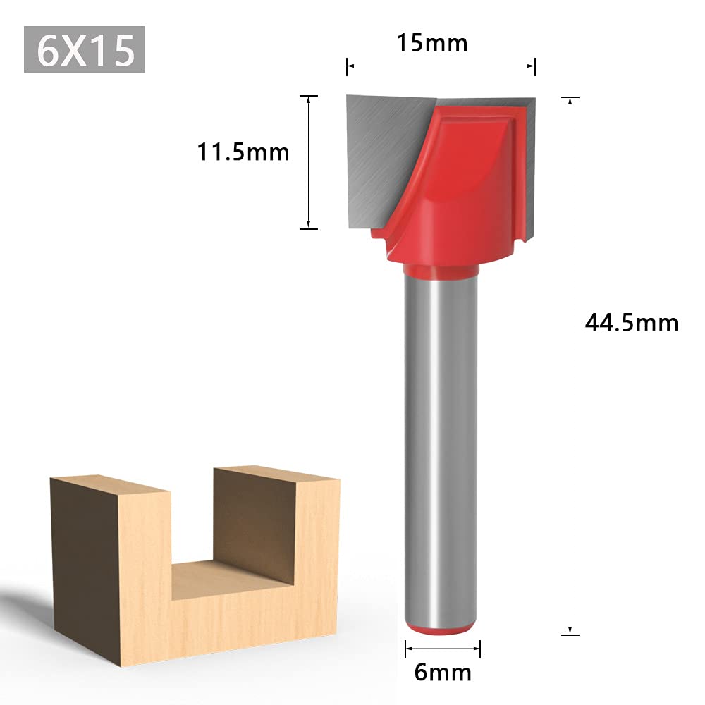 6mm Gambo Frese per legno Fresa a punta quadrata Fresa per Scanalature Fresa per Spianatura Frese a disco e per Spianare