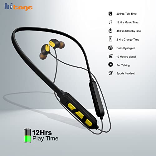 Image of Hitage NBT-7676 Platinum Series 12 Hours Music Playtime 16 Hours Talktime Portable Sports Running Sweatproof Neckband Headset