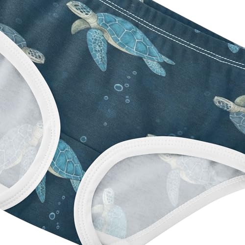 Ancient Sea Turtles Blue Cute Panties Girl Girls Underwear Toddlers Cotton Animal Briefs Girls Undies 2t4