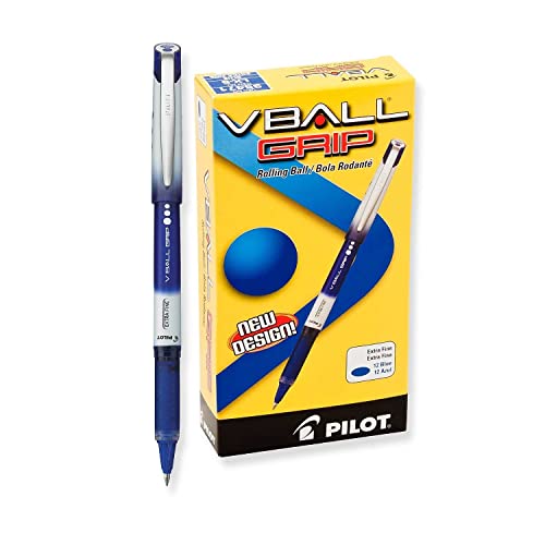 PILOT VBall Grip Liquid Ink Rolling Ball Stick Pens, Blue Ink, 12-Pack - image 1