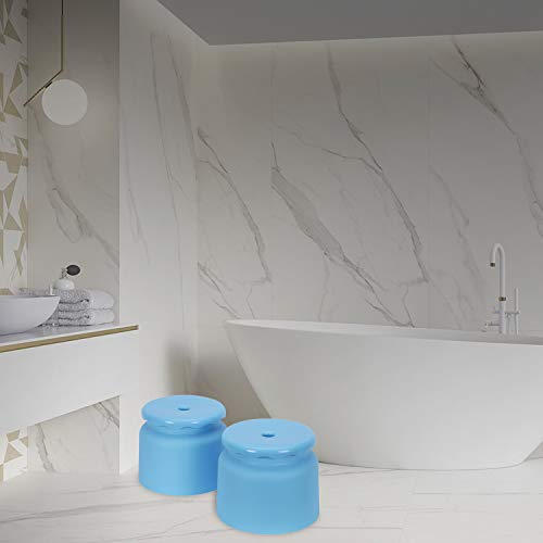 Image of All Time Plastics Frosty Bathroom Stool, Pastel Blue, 2 Pcs Set