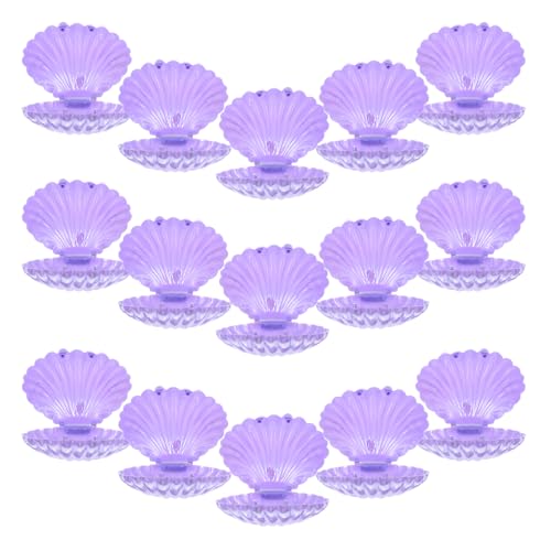 COOLHIYA Caja de dulces con conchas perladas, 15 unidades, para guardar dulces, bodas, banquetes navideños, bombones.