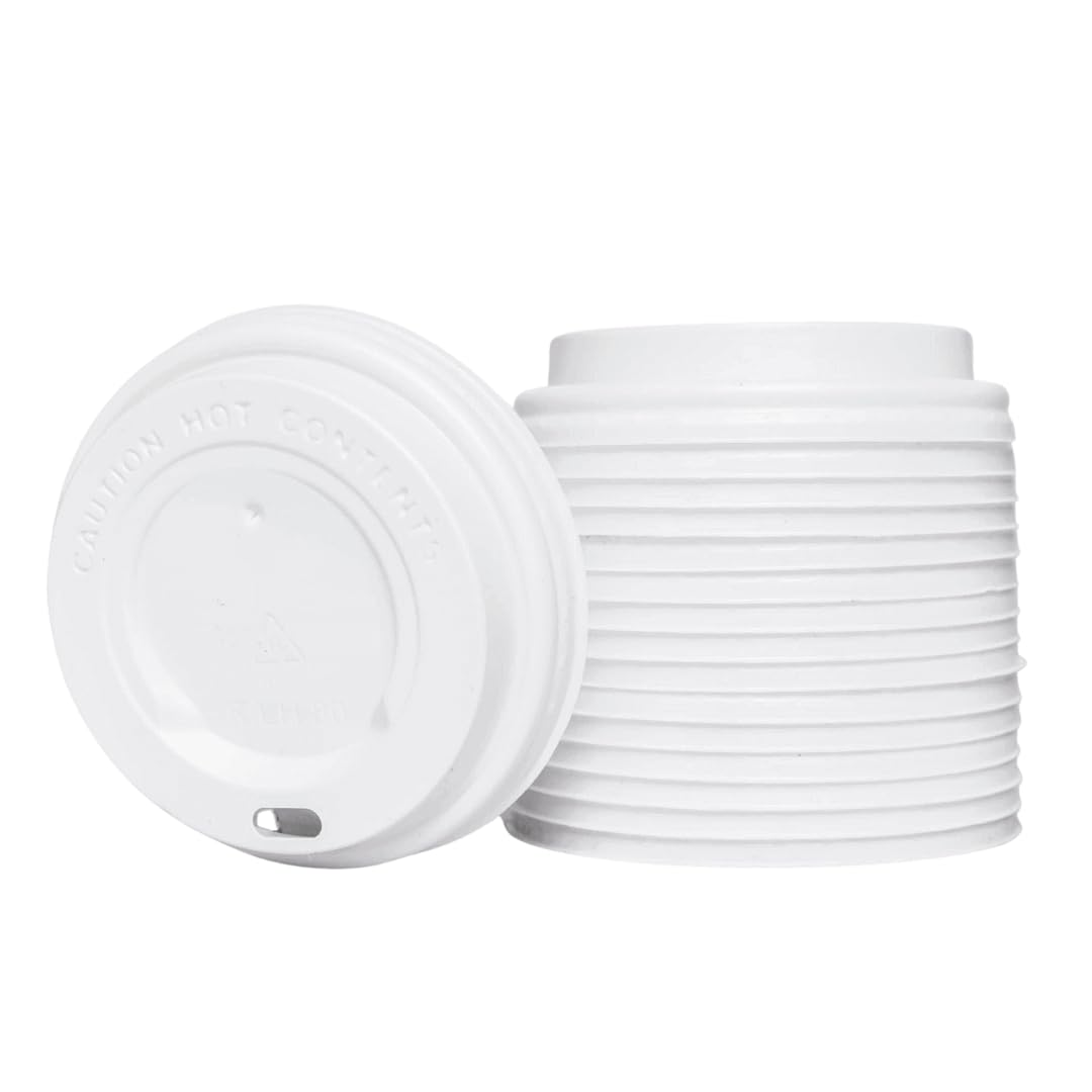 ENpack 1000 Deckel für Kaffeebecher 80mm/8cm Weiß - 0,2l/0,3l - Coffee To Go Deckel für Pappbecher - Kunstoff - Kaffe/Tee/Kakao/Latte Machiato/Cappuccino - Ideal für Unterwegs