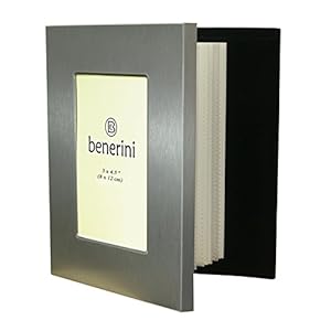 Brushed Aluminium Satin Silver Colour Front – Free Standing Photo Album – Holds 48 Photos 4 x 6 Inches (10 x 15 cm)