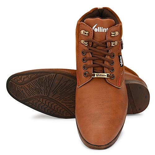 Image of Vellinto Mens Plyutherene Leather Sporty Casual with Strong Grip Boots Shoes for Man