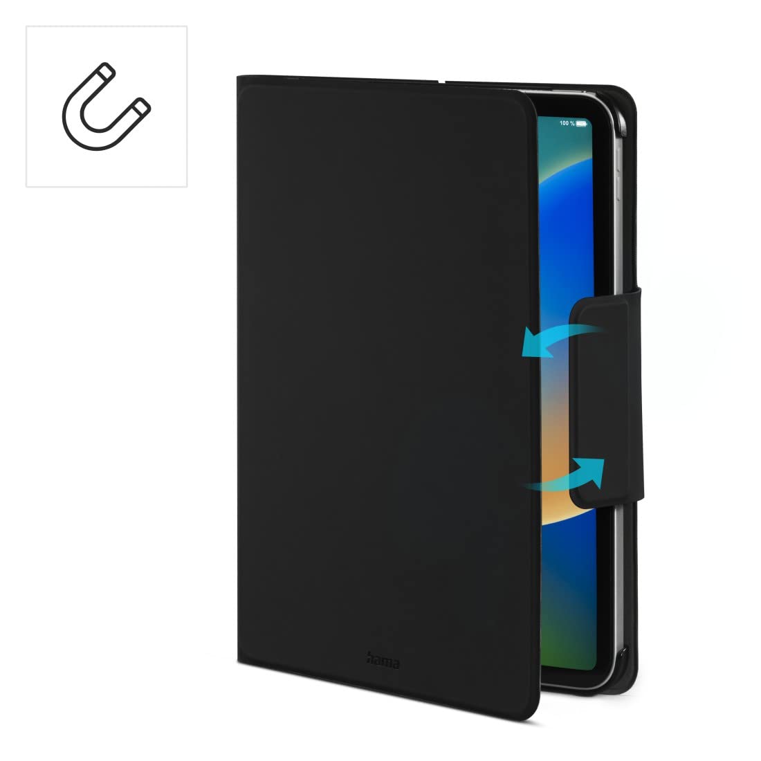Hama Etui z klawiaturą do iPada 10. generacji 2022 (klawiatura Bluetooth z touchpadem, funkcja stojaka, magnetyczne etui na tablet, etui na tablet, do Apple iPad 10,9", wyjmowana klawiatura) czarne