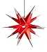 Produktbild LED WEIHNACHTSSTERN 3D 55 cm INKL. LEUCHTMITTEL (auswechselbar) Leuchtstern Außenstern Faltstern Adventsstern wetterfest für außen und innen 4m Kabel wetterfest von Dekowelt (Rot mit weißen Spitzen)