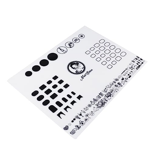 OSOLADY Alfombrilla de Silicona para de Uñas Tapete de Manicura Flexible y Lavable Guía de Estampado y Práctica para Esmalte Protección de Mesa para Decoración de Uñas Modelo