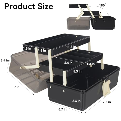 Wewline WLMB-HS 13-Inch Art Storage Box 3-Layers Plastic Storage Box thumb #1