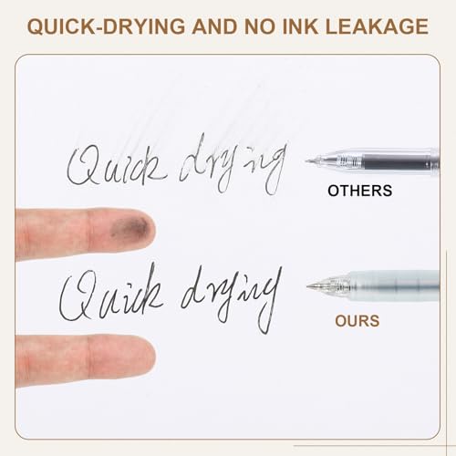 PATIKIL Bolígrafo gel 0.5mm 12 unidades tinta negra retráctil miniatura 3