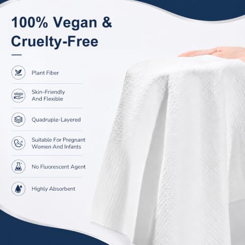 Image of MAYCREATE Facial Tissue Face Towel Cotton Dry Wet Wipes, 25x30cm 50 Counts