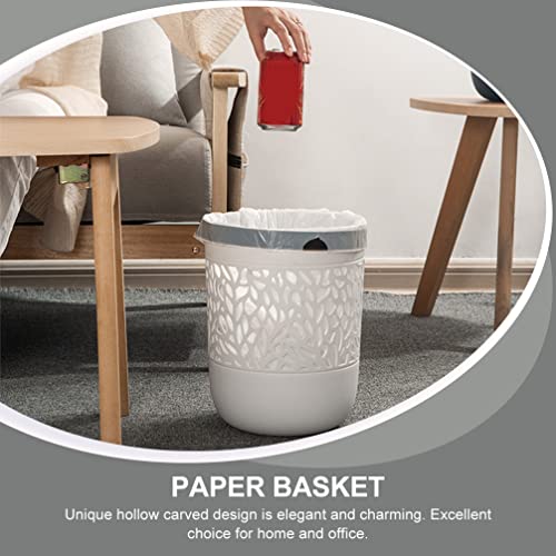 Jojofuny L081752S348T6TX 2Pcs Small Trash Can Wastebasket Hollow Plastic Wastepaper Baskets Trash Can Garbage Container Bin thumb #5