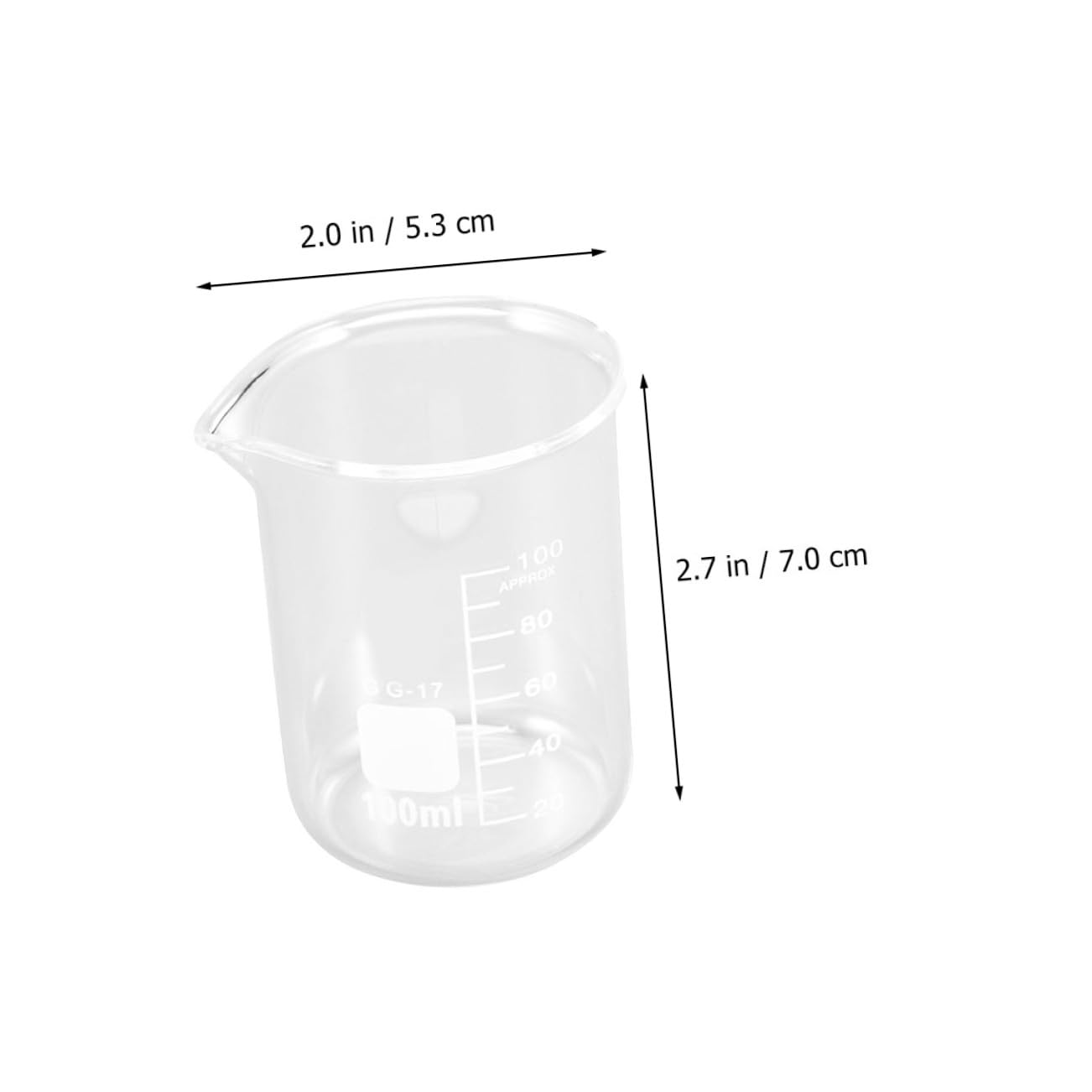jojofuny Messbecher aus Glas 100ml mit Klarer Skala für Labor