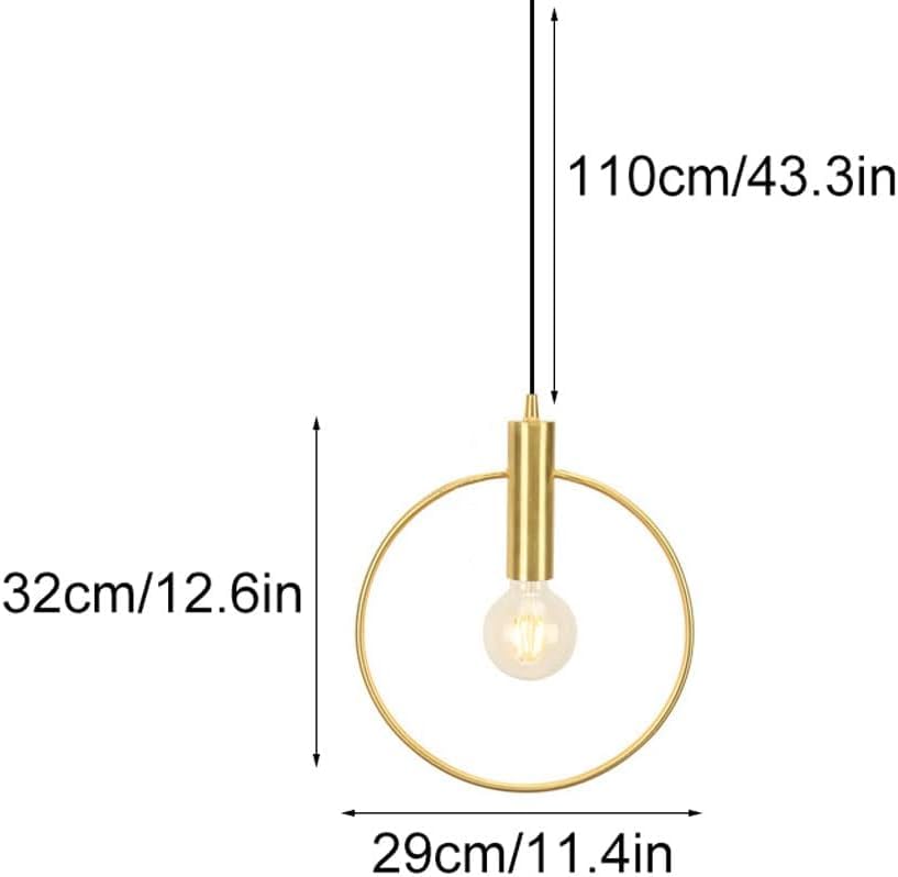 Luminaire suspendu géométrique à une tête or moderne de 29cm