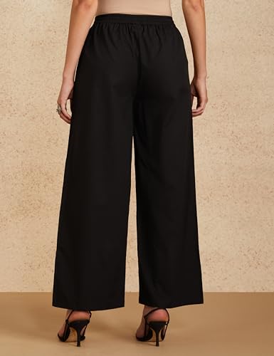 Image of Amazon Brand - Myx Women Cotton Relaxed Fit Palazzo (Available in Plus Sizes)