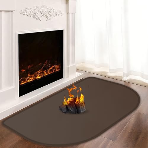 Alfombra ignífuga para chimeneas, 100 x 60 x 0,1 cm, almohadillas para chimenea para estufa de leña, chimenea, interior y exterior, protege el suelo de chispas y brasas