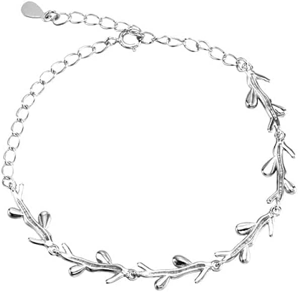 Bracelet en argent sterling 925 pour femme jonc vintage réglable